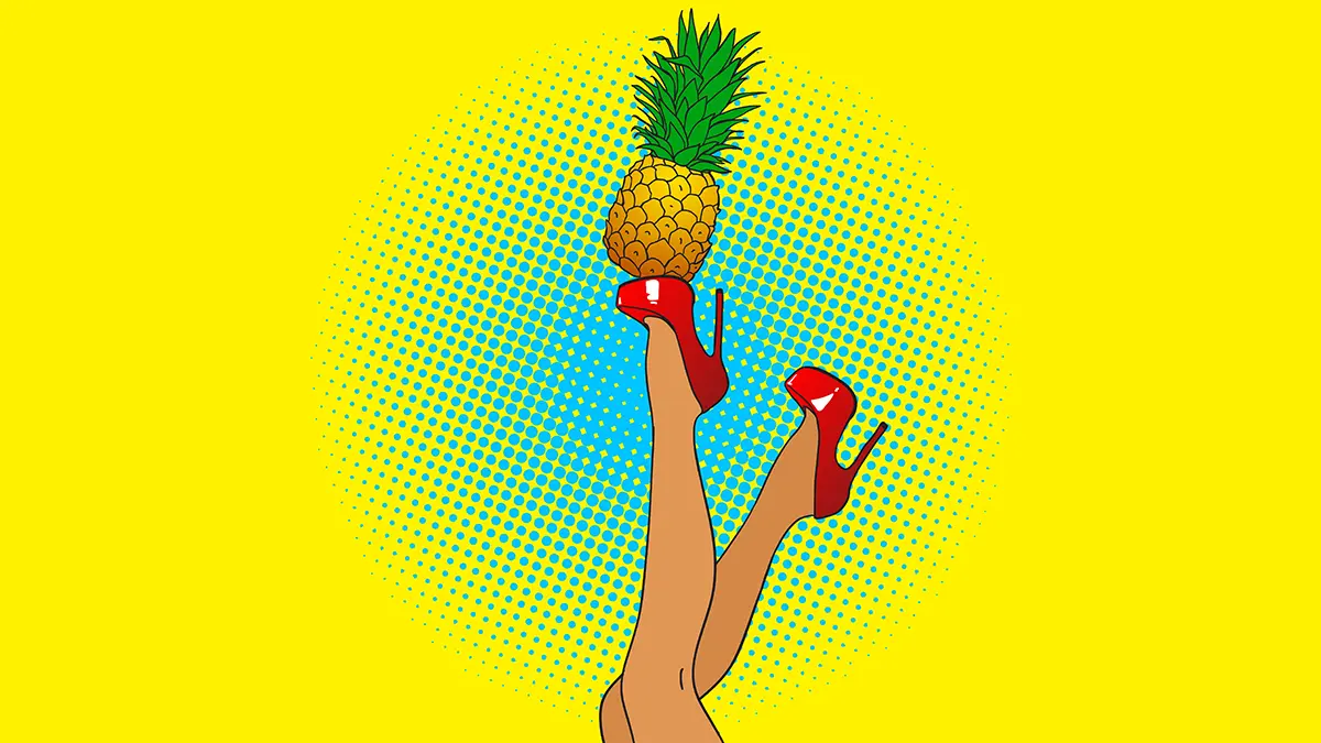 pineapple red heels pop art